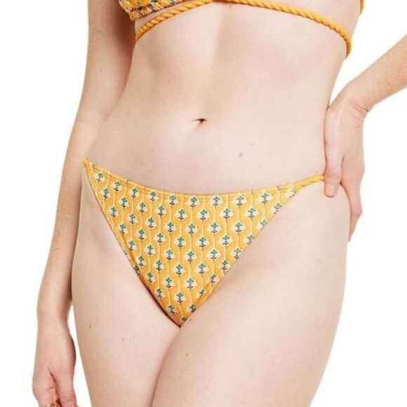 RHODE x Target Dainty Lotus-Print High-Leg Cheeky Bikini Bottom NWT Size XL - Picture 1 of 6